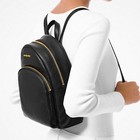 Michael Kors Abbey Backpack Medium Black Full Grain Leather