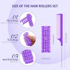 24 Pcs Snap Hair Roller  Small Plastic Rollers Curlers With Rat Tail