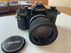 Canon A-1 35mm Film Camera   Lenses Lot Bundle Vintage One Owner W filters flash