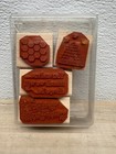 1997 Stampin Up Bees N Blossoms Set Of 4 Wood Mounted Rubber Stamps