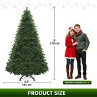 9ft Green Artificial Christmas Tree 2028 Tips Hinged Branches Unlit With Stand
