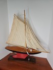 Vintage Model Pond Boat Sloop Sailing Boat For Nautical Or Maritime Collectors