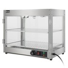 2 Tiers Food Warmer Display Case Commercial Food Pizza Heated Showcase Durable