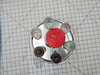 Vtg Mcm Chrome   Ribbed Glass Liquor Dispenser Pump Decanter 6 Shot Glasses