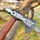 Custom Handmade High Carbon Steel Tomahawk   Hatchet  Ball Hammer Axe   Integral
