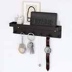 Key Holder Wall Mount Adhesive With Mail Organizer Tray 6 Key Hooks Home Kitchen