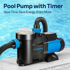 2 5hp Self Primming Swimming Pool Pump 8880 Gph W timer For In above Ground Pool