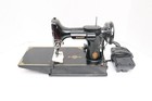 Vtg 1951 Singer Featherweight Sewing Machine 221 W Case   Peddle Atq Scroll Face