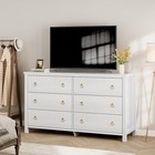 6 Drawer White Wooden Chest Of Drawers Modern Bedroom Dresser Storage Furniture