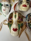 Lot Ceramic Mardi Gras Mask Wall Painted New Orleans 3  - 6  8 Masks