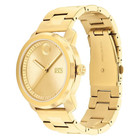 Movado Tbold 3601033 Gold Dial Stainless Steel Bracelet 43mm Mens Watch
