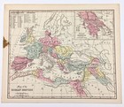1855  Roman Empire Map Original Armenia Gallia Germania Hispania Italy