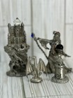 Vintage Castle   Comstock Pewter Wizard With Dragon Cloak Retired 4405