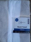 Mainstays Cabana Striped Beach  Towel 28  X 58  Light Beige And White W  Loop