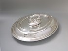 Large Oval Silver Serving Dish  Plain Edge With Removable Handle