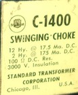 Vintage Stancor C-1400 Swinging Choke Nos W  Carton  1951  Dmm Tested Ok