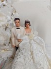 Vintage Mcm Bride   Groom Wedding Cake Topper 8 