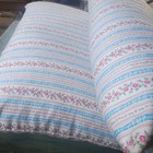 C  Vintage Floral Feather Ticking Pillows Pink Scrolling Roses Country Shabby