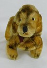Vintage   8  Mohair Dachshund Dog   Red Leather Collar Steiff  Straw-filled 