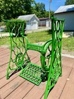 Tractor Green- Singer Treadle Sewing Machine - Cast Iron Table  Base 1900 s
