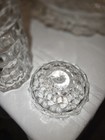 Rare Fostoria Clear Pressed Glass Pickle Jar Canister W lid 6 5in