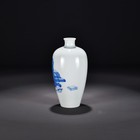 Qing Qianlong Blue-and-white Baluster Vase With Daoist Sage Enlightenment Scene