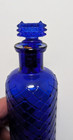 Antique 1800s Apothecary Cobalt Blue Diamond Lattice Poison Bottle W  Stopper 6 
