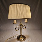 Vintage Brass Bouillotte Lamp Double French Horn Federal Louis Xvi Style