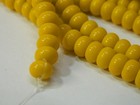 6mm Deep Yellow Imitation Jade Glass Rondelle Beads - Yellow Glass Imitation