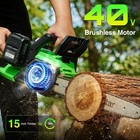 16  Cordless Chainsaw Brushless Electric Chain Saw 40v 2  5 0ah Battery   Charger