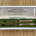Vtg Arpege Chanel No 5 Ballpoint Pen Set 14kt Gold Perfume Writing Pens - As Is