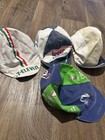 Vintage 80s Cycling Caps 11 Lot Colorblock   Stripes Some Thrashed Made In Italy