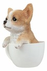 Ebros Realistic Adorable Chihuahua Dog In Teacup Statue 5 75  Tall Pet Pal