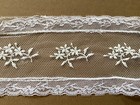 9 1 2 Yds Vintage Scalloped White Cotton  Embroidered With Lace Edges