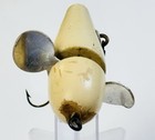 Rare Heddon Kingfisher Rotary Head Wood Lure Cream 1910s Missing Tail Hook