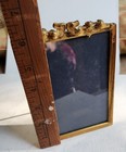 Antique Victorian Wave Scroll Floral Ornate Gold Tone Photo Picture Frame 1908