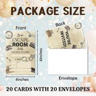 20-pack Escape Room Birthday Invitations Cards With Envelopes For Boys Girls