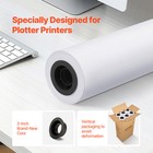Uimoso Wide Format Paper Plotter Paper 6 Rolls 24 In X 150 Ft Cad Bond Rolls