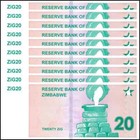 Authentic Zimbabwe Zig20 Money  New Active 2024 Currency   50x Zig20   1 000 Zig