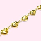 Puffy Heart 14k Yellow Gold Finish Heart Link 9in Anklet For Women s