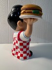 Vintage Big Boy Restaurant Bank- Plate With Double Hamburger-original Stopper 