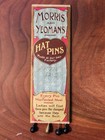 Vtg Victorian Morris And Yeoman   s 8    Steel Hat Pins 4 Pack Lady Tablet England