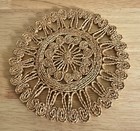 Vintage Mcm Wicker Straw Woven Trivets
