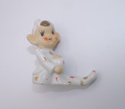 Vintage Polka Dot Christmas Elf Pixie Japan Ceramic In Pajamas Super Cute Rare