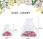 100pcs White Organza Gift Bags - 4x6 Inch  Sheer Organza Wedding Favor Bags With