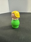 Vintage Fisher Price Little People Blonde Girl In Green All Plastic Daughter
