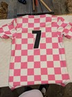 Us Sports Evil Geese Futbol Club Soccer Jersey Pink white Checkered  7 Size S