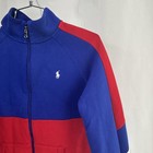 Polo Ralph Lauren Striped Color Block Knit Track Jacket Youth Boys Sz L 14-16
