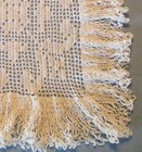 Vintage 13 X 11 1 2  Rectangle Hand Crocheted Ruffled Centerpiece Doily 