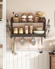 Choezon Wall Mount Pot Rack  2-tier Kitchen Organizer W 12 Hooks  Charcoal